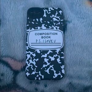 Black and White Marble Composition Notebook Phone Case